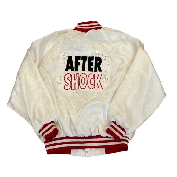 West Ark Other - Vintage 1990’s After Shock Liquor White Satin Bomber Jacket West Ark Men’s XL